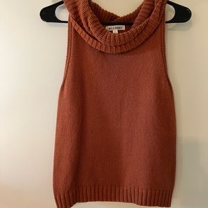 Rust Knit Turtleneck Tank